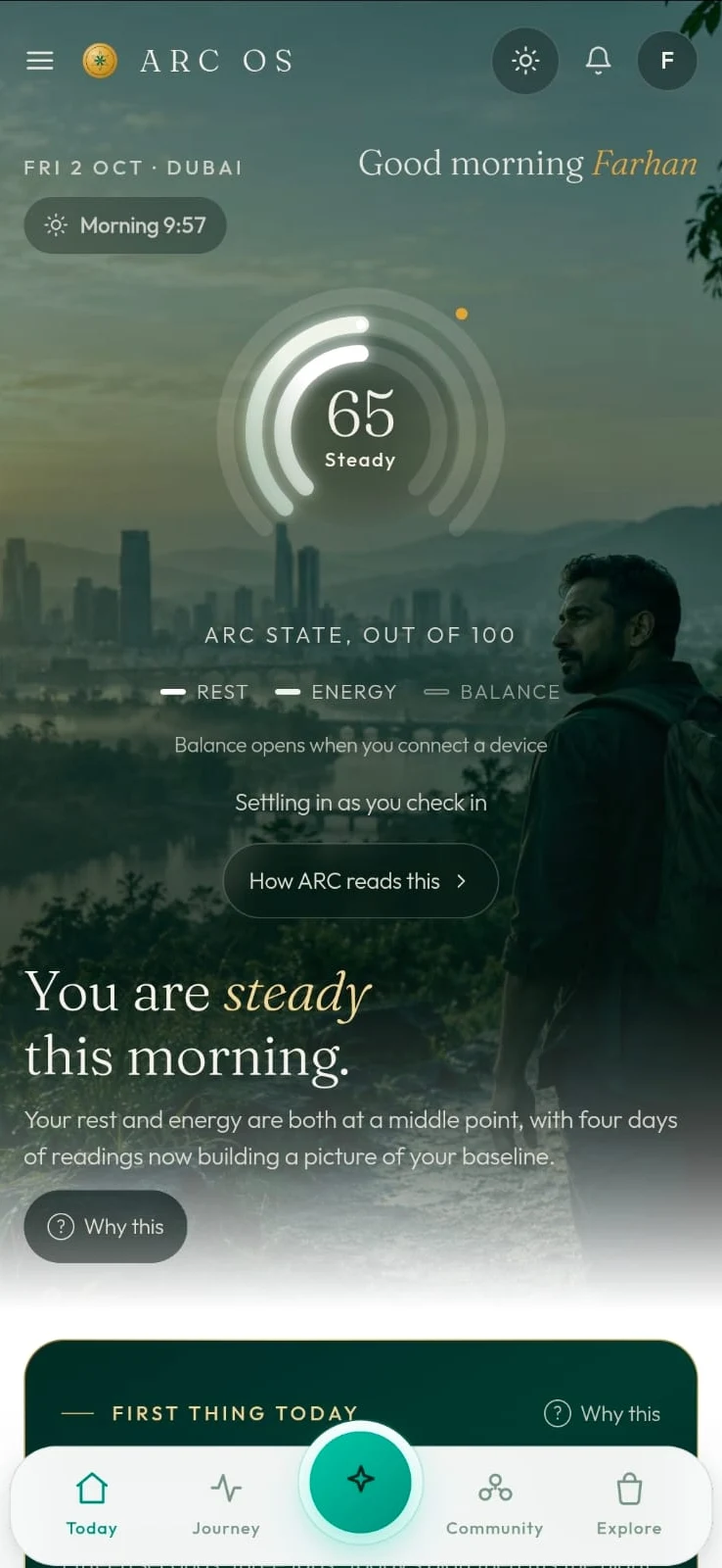 ARC Today app screen